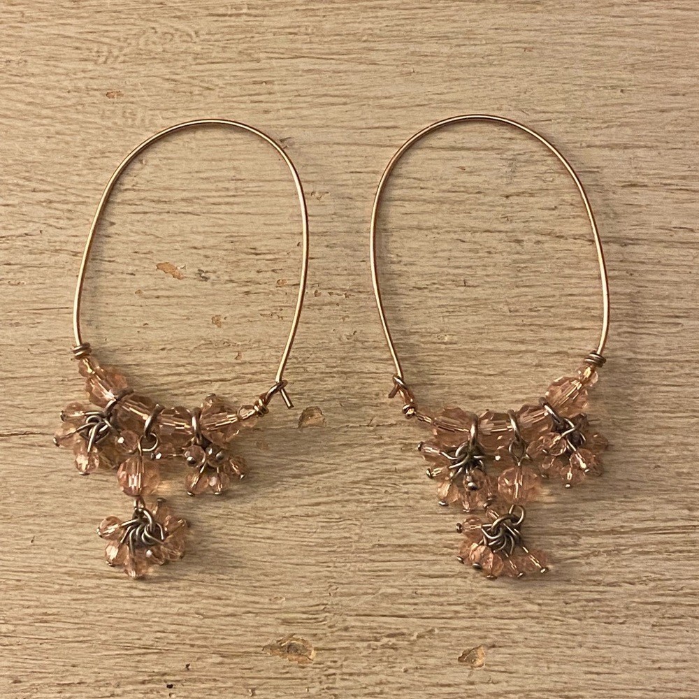 Anthropologie Rose Gold Dangle Earrings